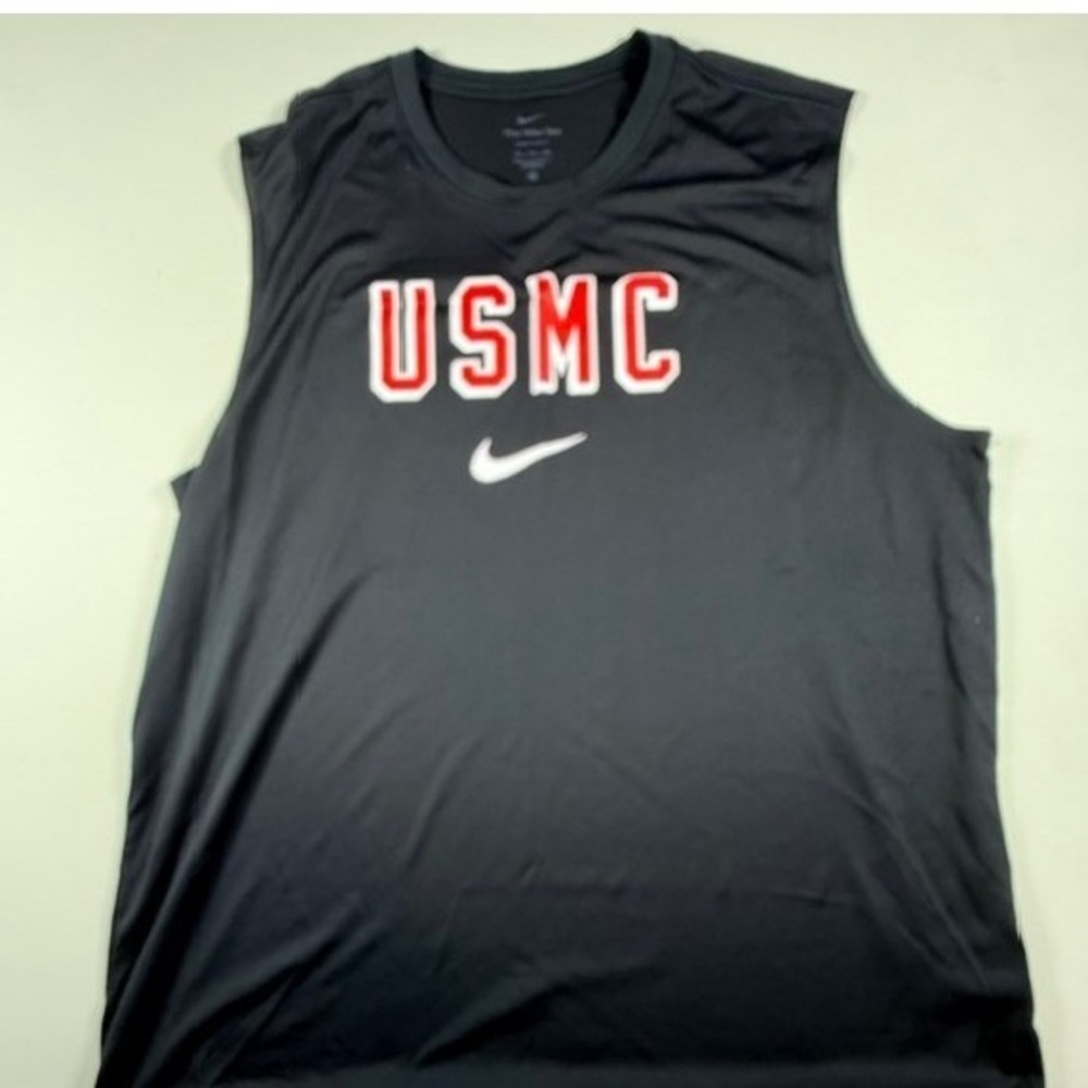 Nike Dri-FIT USMC Sleeveless Training Shirt Mens XXL Black Athletic Tank Top